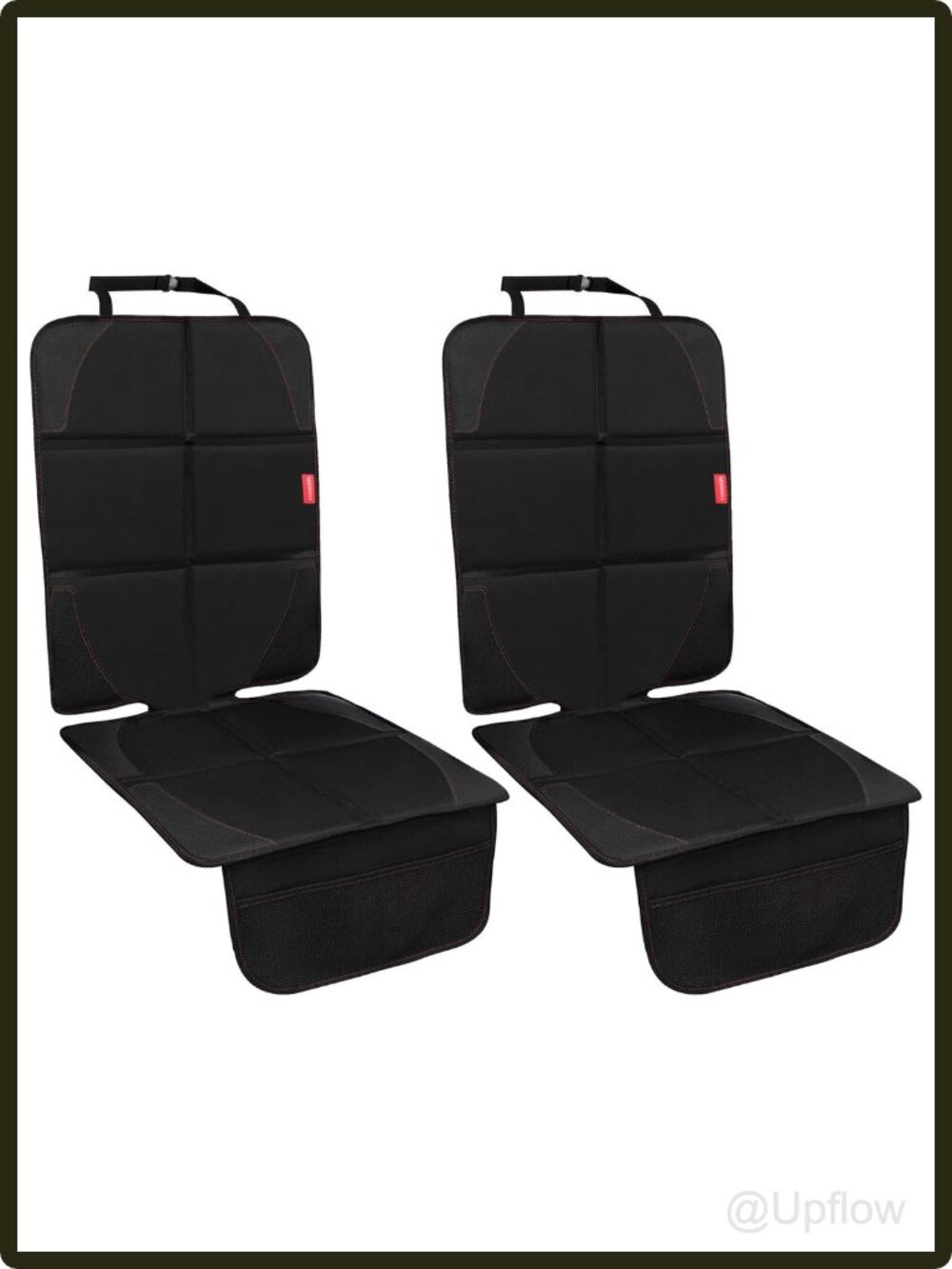 Kids Car Seat Protector 2 Pack Waterproof 600D Polyester Anti Slip Mesh Pockets